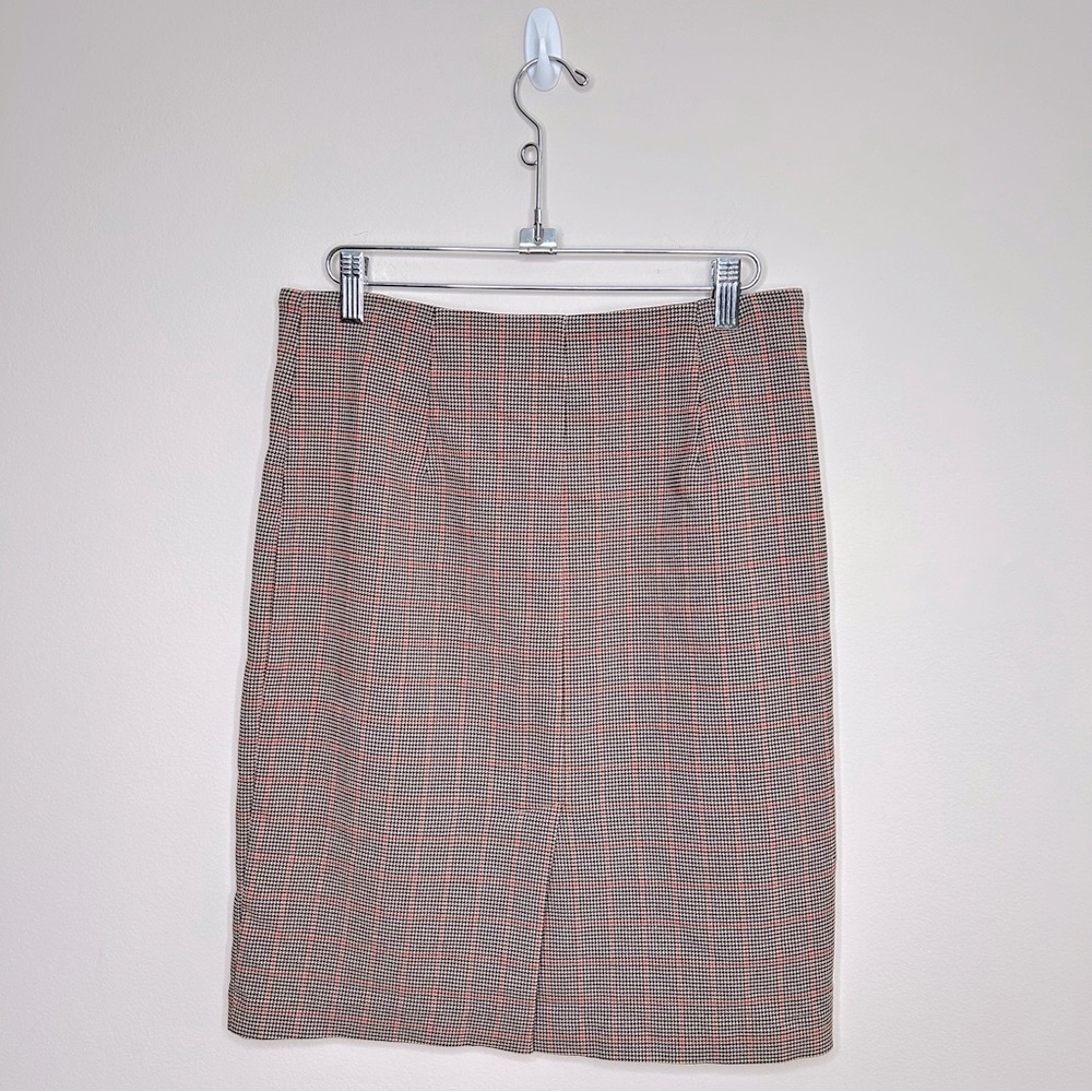 Simons Mini Pencil  Skirt Mini Houndstooth Red Yellow Black Size 8 - Picture 3 of 10